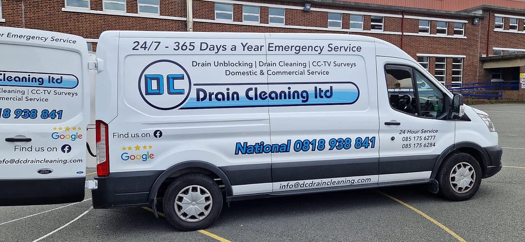 Professional drain cleaning van and equipment